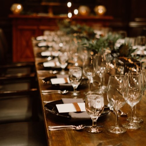 Jose + Ryan’s Intimate Fireplace Ceremony and Chef’s Dinner Reception